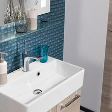FACKELMANN - Set di mobili da bagno 5 pezzi Lima sospesi e lavabo in ceramica 60 cm e specchio da bagno a LED