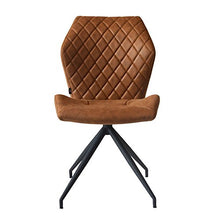 Damiware Rocky – Set di 2 sedie sala da pranzo Comfort rivestimento in tessuto (Cognac)