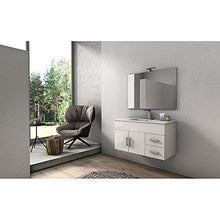 taviani Mobile da Bagno Sospeso con Lavabo 100x46cm in MDF Venere Bianco Lucido