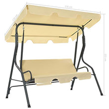 Tidyard Dondolo da Giardino, Dondolo 2 Posti 170x110x153 cm Bianco Crema