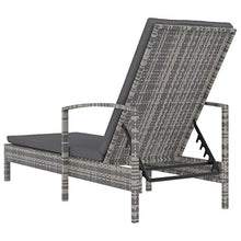 vidaXL Lettino Prendisole con Braccioli e Cuscini Regolabile Leggero Robusto Elegante Sedia a Sdraio Spiaggia Giardino in Polyrattan e Acciaio Grigio