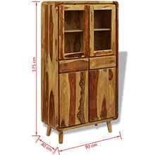 FAMIROSA Credenza in Legno di Sheesham 90x40x175 cm