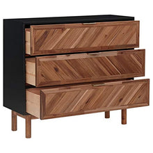 Tidyard Credenza 90x33,5x80 cm in Legno Massello di Acacia e MDF,Robusta e Durevole