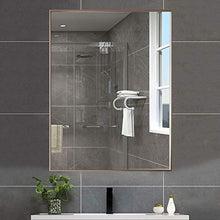 Bathroom mirror Specchio Bagno Cornice in Lega di Alluminio Specchio Rettangolare Specchio per Il Trucco Specchio da Parete in Oro Rosa Specchio da Bagno in Stile Nordico
