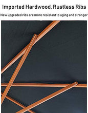 FWZJ Ombrellone da Giardino in Legno, ombrellone da Giardino, Parasole per Esterni, Giardino, Spiaggia, Protezione Solare per Piscina (Dimensioni: 270 cm)