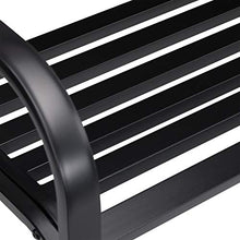 Relaxdays Panca da Giardino, Outdoor, a 2 Posti, Resistente alle Intemperie Rivestimento Antiruggine, 87x127x60 cm, Nero, Acciaio, colata