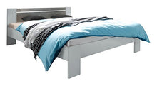 AVANTI TRENDSTORE - Pinto - Letto francese con materasso a molle e rete a doghe incluso, disponibile in diversi colori, dimensioni: LAP 145x68x204 cm (Bianco - grigio)