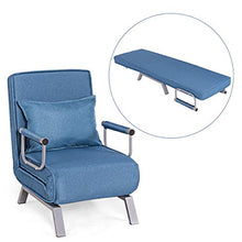 DREAMADE 2 in 1 Divano Letto Multifunzionale Poltrona Letto con Schienale Inclinabile (Blu)