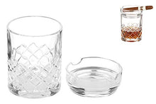 Bicchiere da whisky con posacenere porta sigaro old style,e per per amanti del sigaro e del whisky