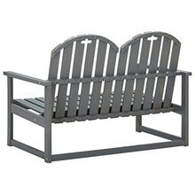 vidaXL Panchina da giardino in legno di acacia, 2 posti, panchina in legno massello, divano da giardino, terrazza, balcone, grigio, 110 cm