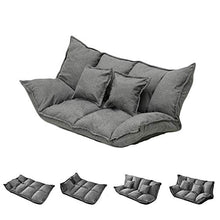 PUCHIKA Lazy - Divano letto per interni, poltrona con funzione sleep, lavabile, con 2 cuscini da pavimento, sedia da 1,6 m, grigio