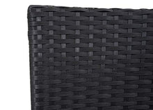 Mendler Divano Sofa per l'esterno Doppia Seduta portavivande HWC-E24 polyrattan Nero Cuscini Grigio