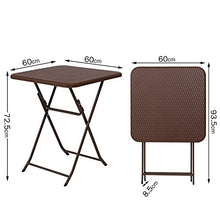 Femor Set di Mobili da Giardino, Set 3 Pezzi Tavolino in Plastica HDPE( Polyrattan) , Tavolo Pieghevole (60*60*74cm), con 2 Sedie Pieghevoli (40*43*86cm), per Cortile, Giardino e Esterno