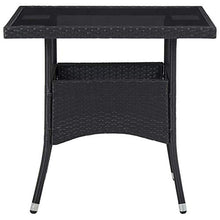 Festnight 3 pz Set Mobili da Pranzo per Giardino, Salotto da Giardino, Tavolo da Giardino con Sedie, in Polyrattan e Vetro Nero