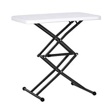 giordano shop Tavolino Pieghevole da Giardino 64x46x34-64 cm Alzata Regolabile Nero e Bianco