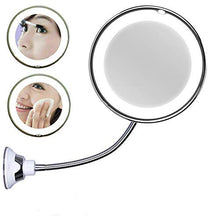 Specchi per Trucco Specchio ingranditore 10X Luce a LED Ventosa Specchio a Parete 360 Rotazione Bagno Specchio Flessibile Specchio per Trucco