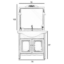 Shop Chic Arredo bagno 75 classico mobile bagno decapato specchio vetro decorato