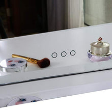 Specchio LED Desktop Specchio per Trucco a LED Evidenzia Sorgente Luminosa a LED 5 cm Specchio Argento ad Alta Definizione Touch Control 3 Temperature di Colore Antiruggine in Metallo