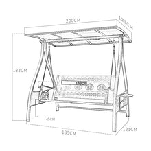 HLZY Grande aliante all'aperto con Supporto, Patio Swing con Cuscini e baldacchino, Sedia a Sdraio all'aperto Arredo Esterno all'aperto Swing Seden Benco all'aperto Portico