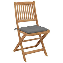 vidaXL Sedie da Giardino Pieghevoli 2 pz con Cuscini Massello Acacia