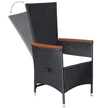 SKM Set da Pranzo da Giardino 9 pz con Cuscini in Polyrattan Nero (107.6kg) Nero-7679