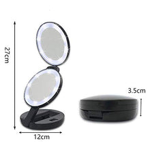 Specchio per trucco pieghevole da viaggio illuminato a LED Specchio per trucco portatile da viaggio illuminato con luce Specchio cosmetico a LED Specchio ingranditore 5X Specchio da viaggio regolabile