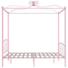 SKM Letto a Baldacchino Rosa in Metallo 180x200 cm