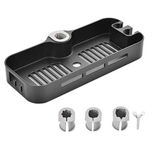 zhoul piatto doccia multifunzione, mensola portaoggetti per asta doccia nera opaca con accessorio da bagno supporto per soffione doccia