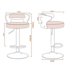 Sgabello da bar retrò, sedia da bar girevole con pedale e schienale in legno, sedie alte da bar rotanti per sala da pranzo / bancone / mobili da cucina, altezza regolabile