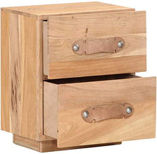 HappyL Comodino Letto Armadio con 2 cassetti 40x30x50 Cm Solido Legno di Recupero