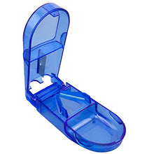 Odoukey Pillola di plastica Cutter Splitter Divisore con Design ergonomico per Il Taglio di Piccoli Pillole e Grandi Pillole Blu