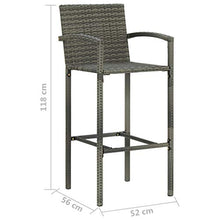 FAMIROSA Sgabelli da Bar 2 pz Grigi in Polyrattan