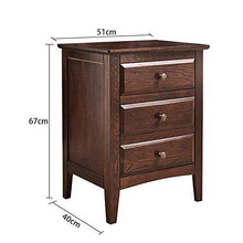 Comodino 3 Cassetto da Letto mobili in Legno Comodino Multi-Function Bagagli Comodino cassetto (Color : Walnut, Size : 51x40x67CM)