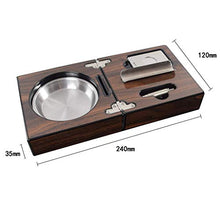 OutingstaRase Legno Caso Cigar Ashtray W/Cigar Cutter, Sigaro Punch, sigari Slot Accessori