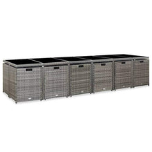 SKM Set da Pranzo da Giardino 17 pz e Cuscini Polyrattan Antracite (167.9kg) Grigio-6430