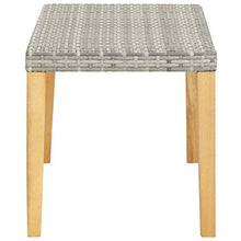 E E-NICES Panchina da Giardino 120 cm Grigio Polyrattan Massello d'Acacia