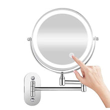 WZDD Specchio Ingranditore da Parete Bagno, Specchio Ingranditore da Trucco con Luce LED, Specchio Cosmetico 10x con Rotazione a 360 °