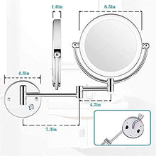 L&B-MR - Specchio da bagno regolabile e girevole, allungabile e cromato, per bagno, hotel e installazione nascosta