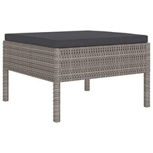 SKM Set Divani da Giardino 10 pz con Cuscini in Polyrattan Grigio (70kg)