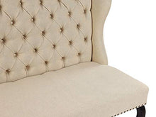 Beliani Divano da Cucina 2 Posti in Tessuto Beige Gambe Cabriole Nere Torsby