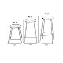 GYPPG Modern Barstools Breakfast Bistro Counter Kitchen Pub Cafe Height Footrest Velvet Round Upholstered Gold Metal Iron Legs,Max Load 200KG (Blue)