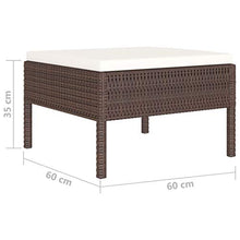 SKM Set Divani da Giardino 6 pz con Cuscini in Polyrattan Marrone (40kg)