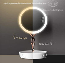 LBWARMB Trucco Specchio con luci Trucco dello Specchio del LED Smart Touch dimmerabili Impostazione e 10xMagnifier casa Camera da Letto dello Specchio di Trucco (Bianco/Cavo USB Alimentato)