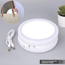 Specchio cosmetico pieghevole a forma di craveoke con illuminazione a LED, compatto da viaggio, con ingrandimento doppio e 10x, colore: bianco