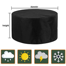 Fodera per mobili da Giardino Rotonda 150x110cm, Copertura per Tavolo Circolare per Patio, Copertura per Tavolo da Pranzo per Patio Esterno 420D Resistente Tessuto Oxford impermeab