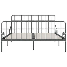 SKM Giroletto con Doghe Grigio in Metallo 180x200 cm