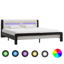 SKM Giroletto con LED Nero e Bianco in Similpelle 160x200 cm (34.65kg)