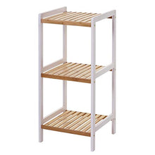 Mendler Scaffale arredo bagno HWC-B55 legno di pino e bambù 3x ripiani