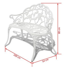 Weilandeal - Panca da giardino in alluminio pressofuso, colore: bianco