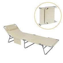 SoBuy® 2 x Sdraio pieghevole,lettini prendisole,schienale reclinabile,beige,OGS35-MI,IT